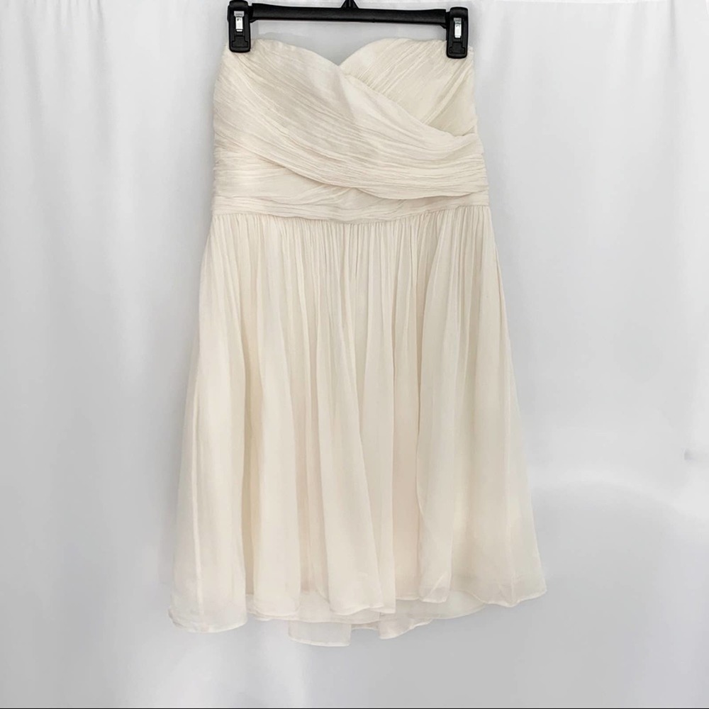 NWT J Crew Party Wear to Work Cream Silk Dress 12P